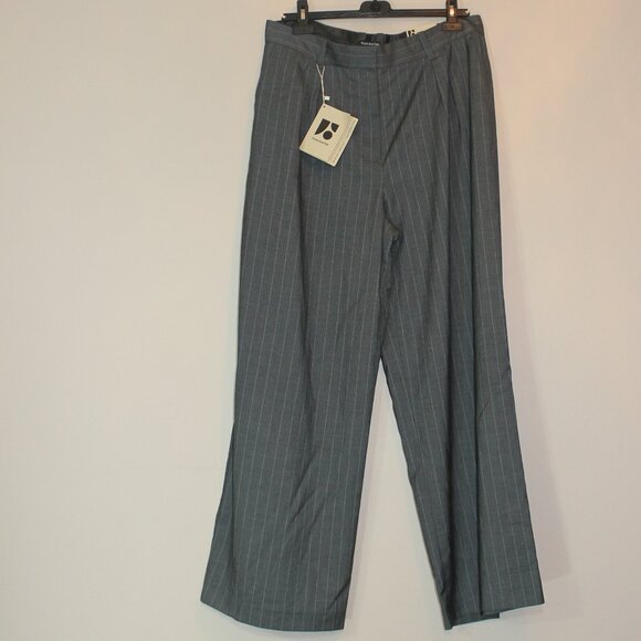 NWT Frank And Oak Emma Gray classic business wide leg lined pants size 16 - Picture 3 of 9